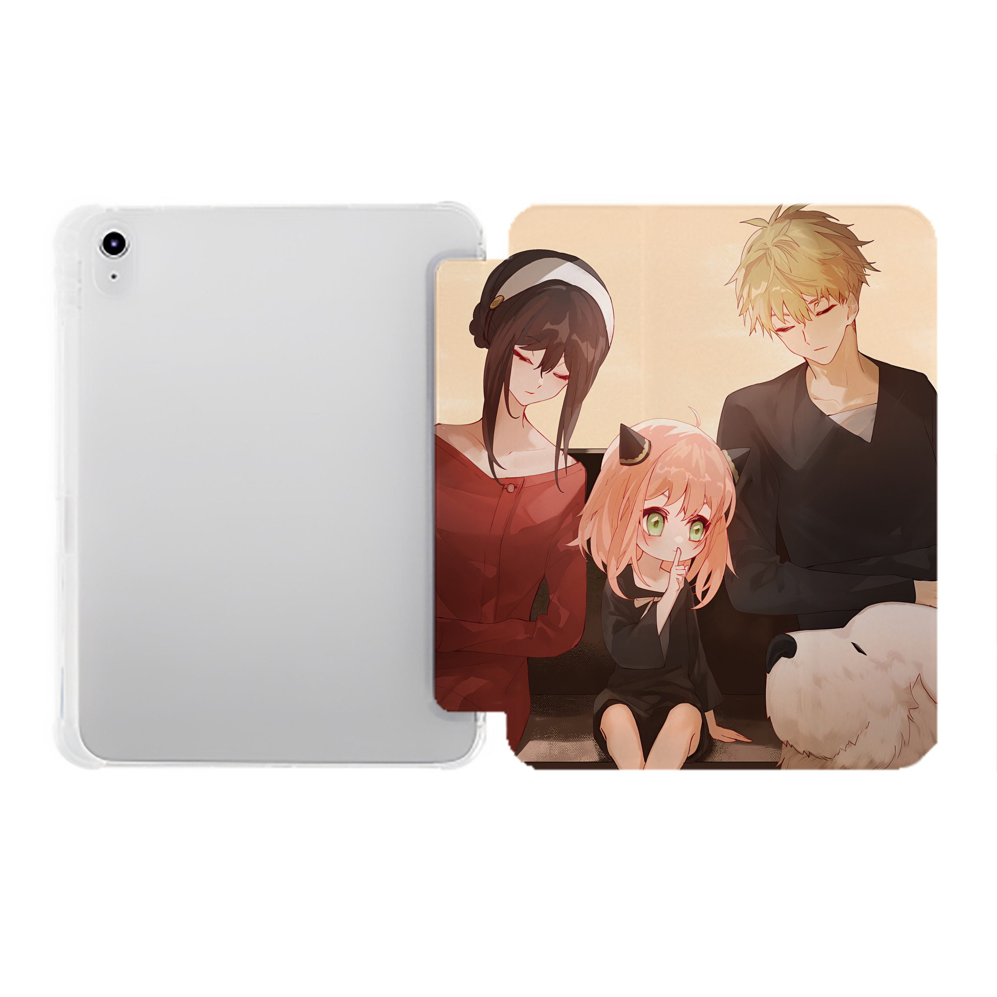 （画像用） SPY×FAMILY间谍家家酒 IPad ケース ペン収納付き 三つ折りスタンド PUレザー×シリコン 対応機種9.5/10.5/10.9インチ